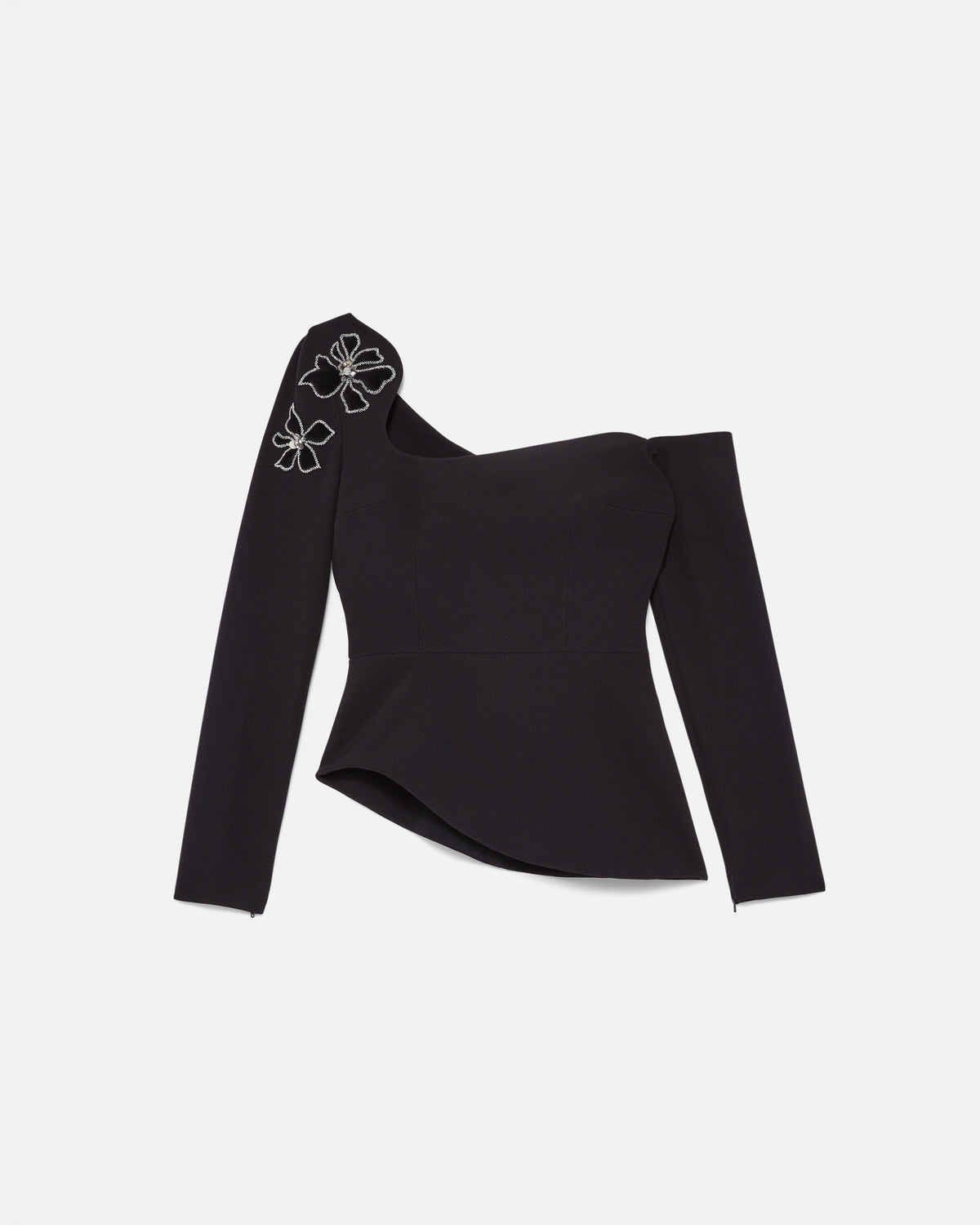 Aime Embroidered Top in Black