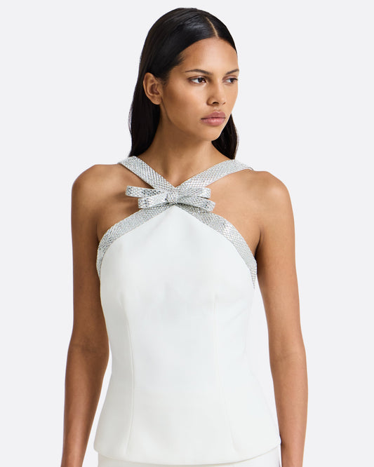 Dienna Embroidered Top in Ivory