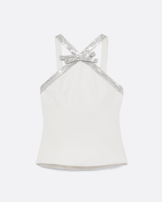 Dienna Embroidered Top in Ivory
