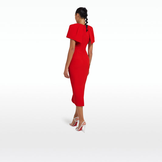 Blossom Cherry Red Midi Dress