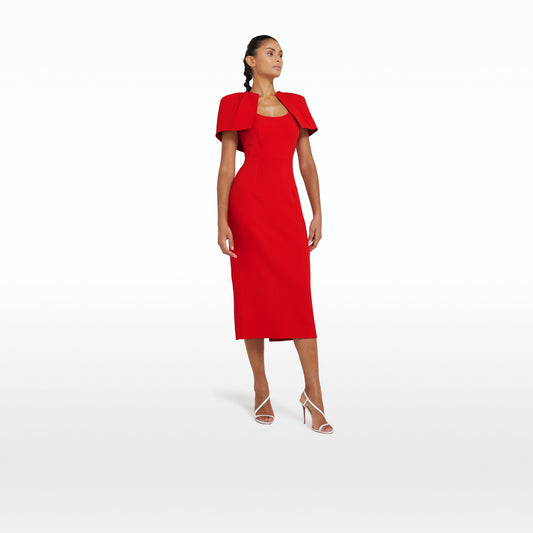 Blossom Cherry Red Midi Dress