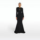Petal Black Long Dress