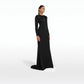 Petal Black Long Dress