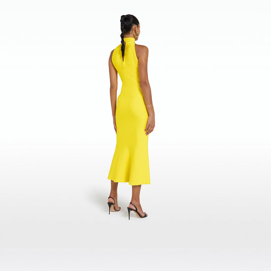 Chasca Canary Knit Midi Dress