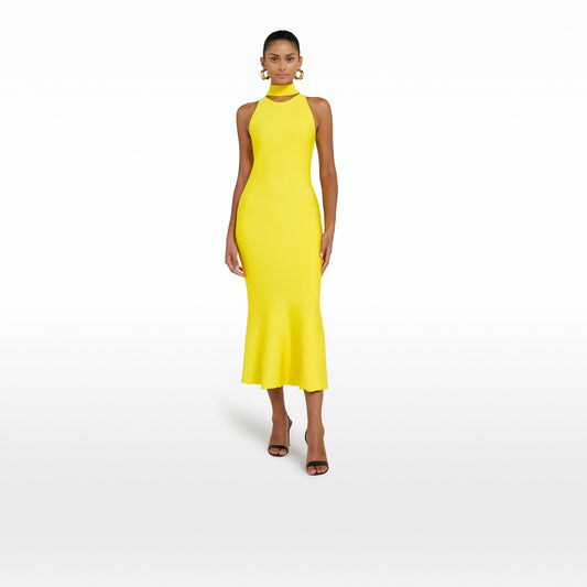 Chasca Canary Knit Midi Dress