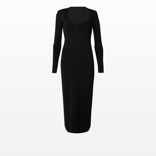 Paricia Black Knit Midi Dress