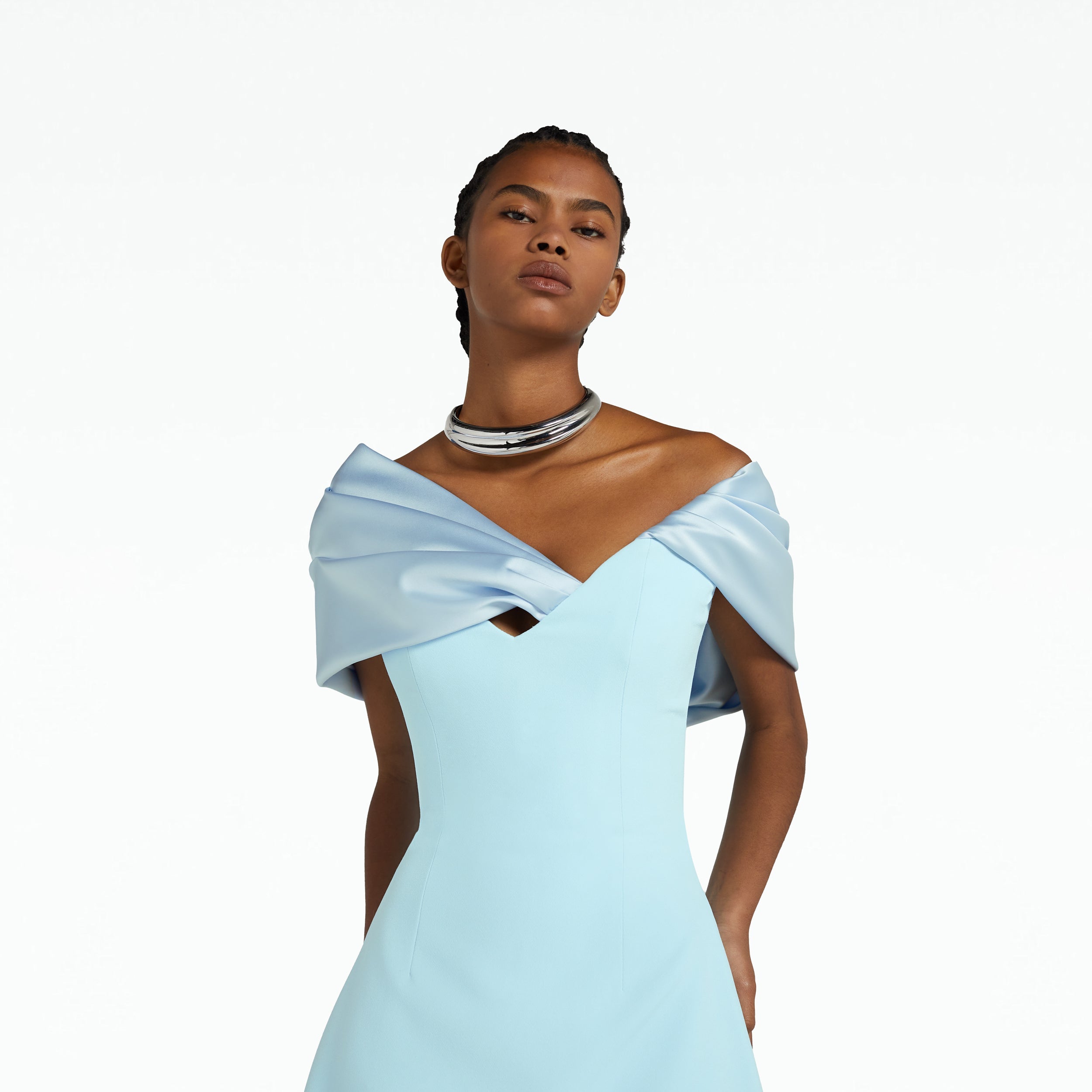 Abrana Baby Blue Short Dress – Maison Safiyaa USA