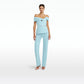 Everleigh Baby Blue Top With Embroidered Belt