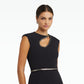 Carina Black Top With Embroidered Belt