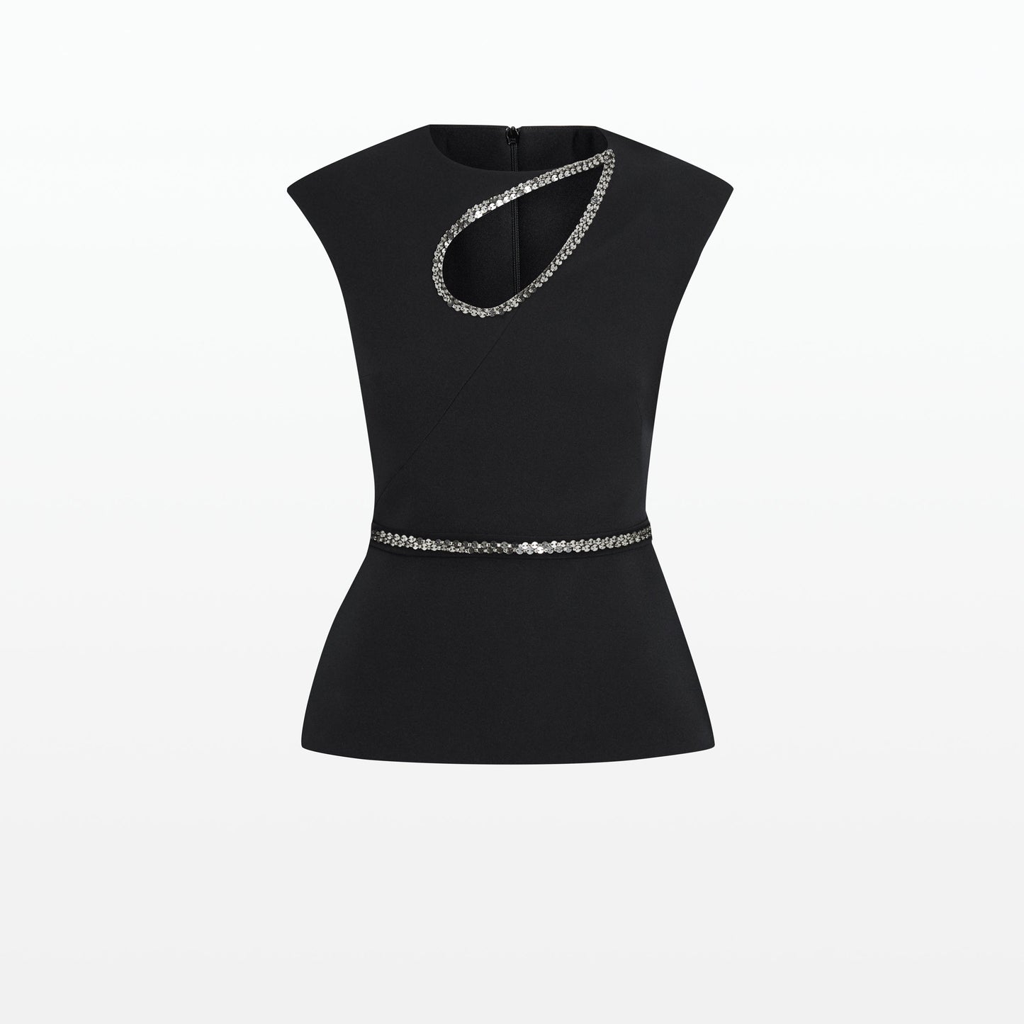 Carina Black Top With Embroidered Belt