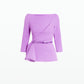 Paisley Lupine Top With Embroidered Belt
