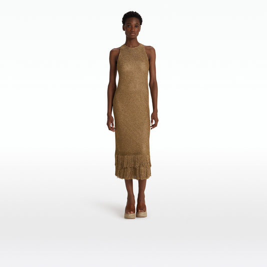 Deidre Gold Knit Dress