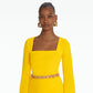 Reya Sunshine Yellow Top With Embroidered Belt