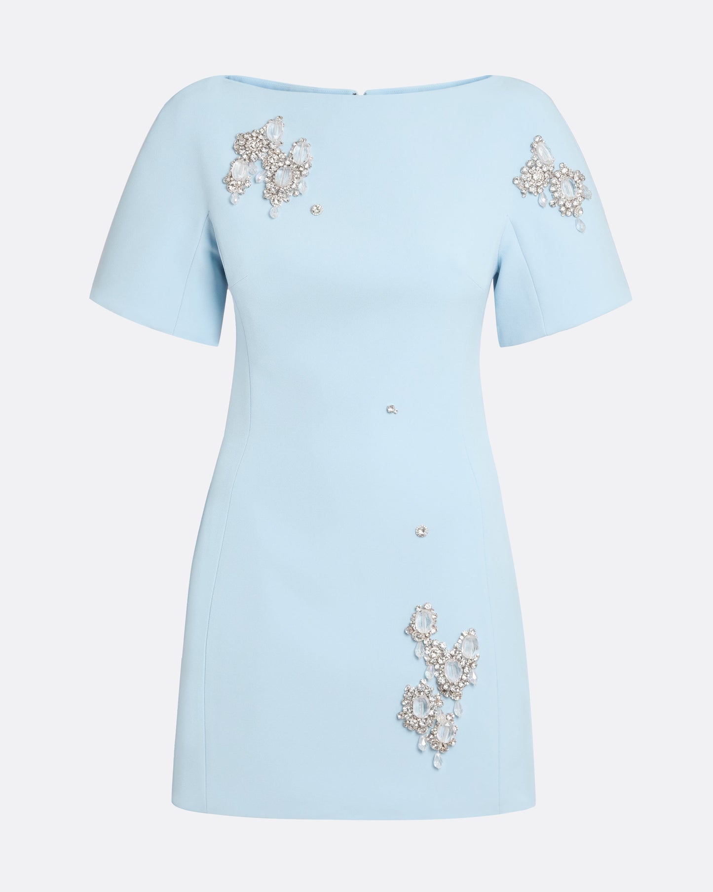 Lacin Pale Blue Short Dress