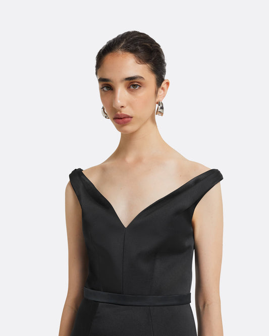 Yesim Black Midi Dress