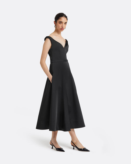 Yesim Black Midi Dress