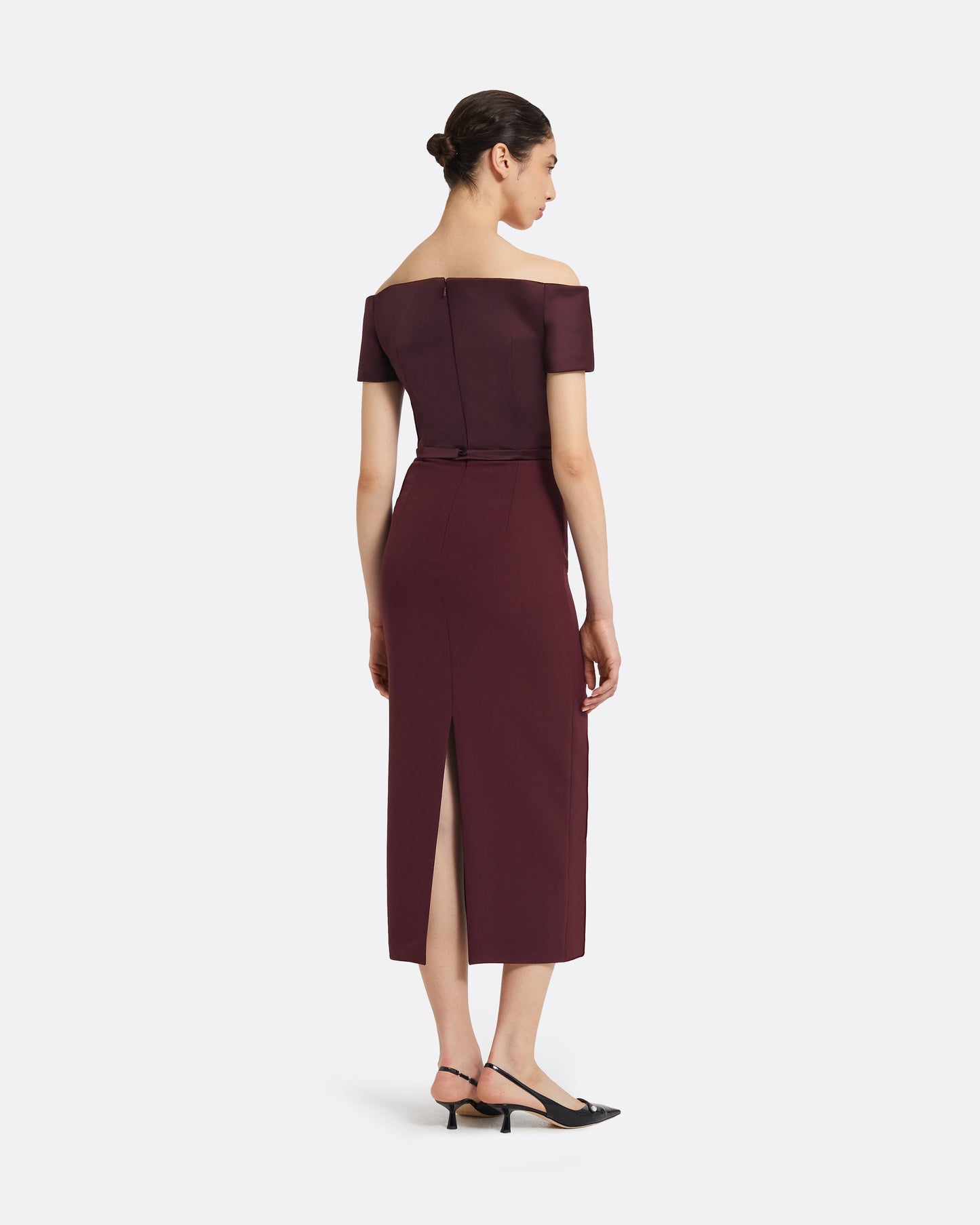 Ebren Wine Midi Dress