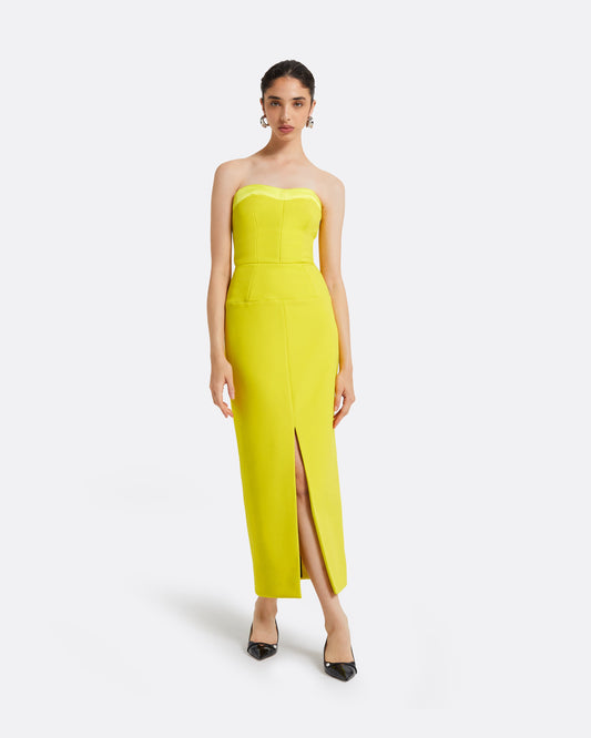 Sydney Chartreuse Midi Dress