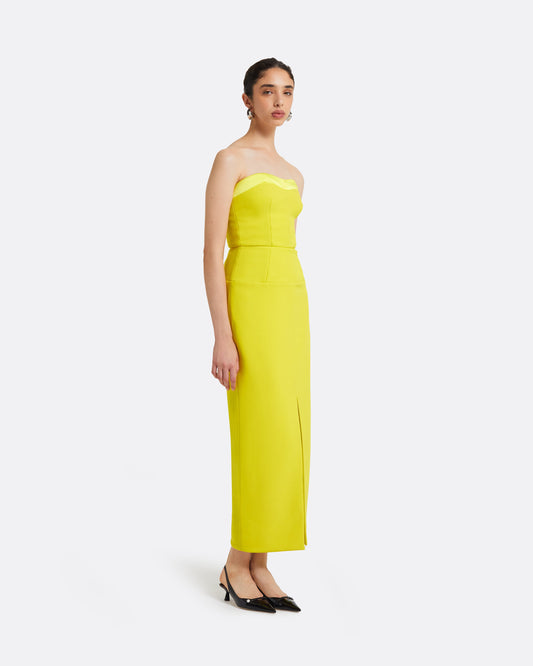 Sydney Chartreuse Midi Dress