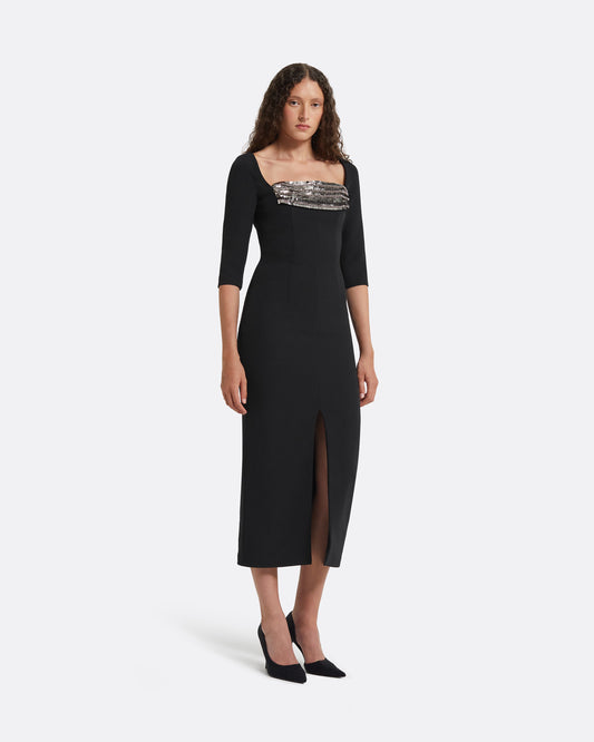 Derya Black Midi Dress