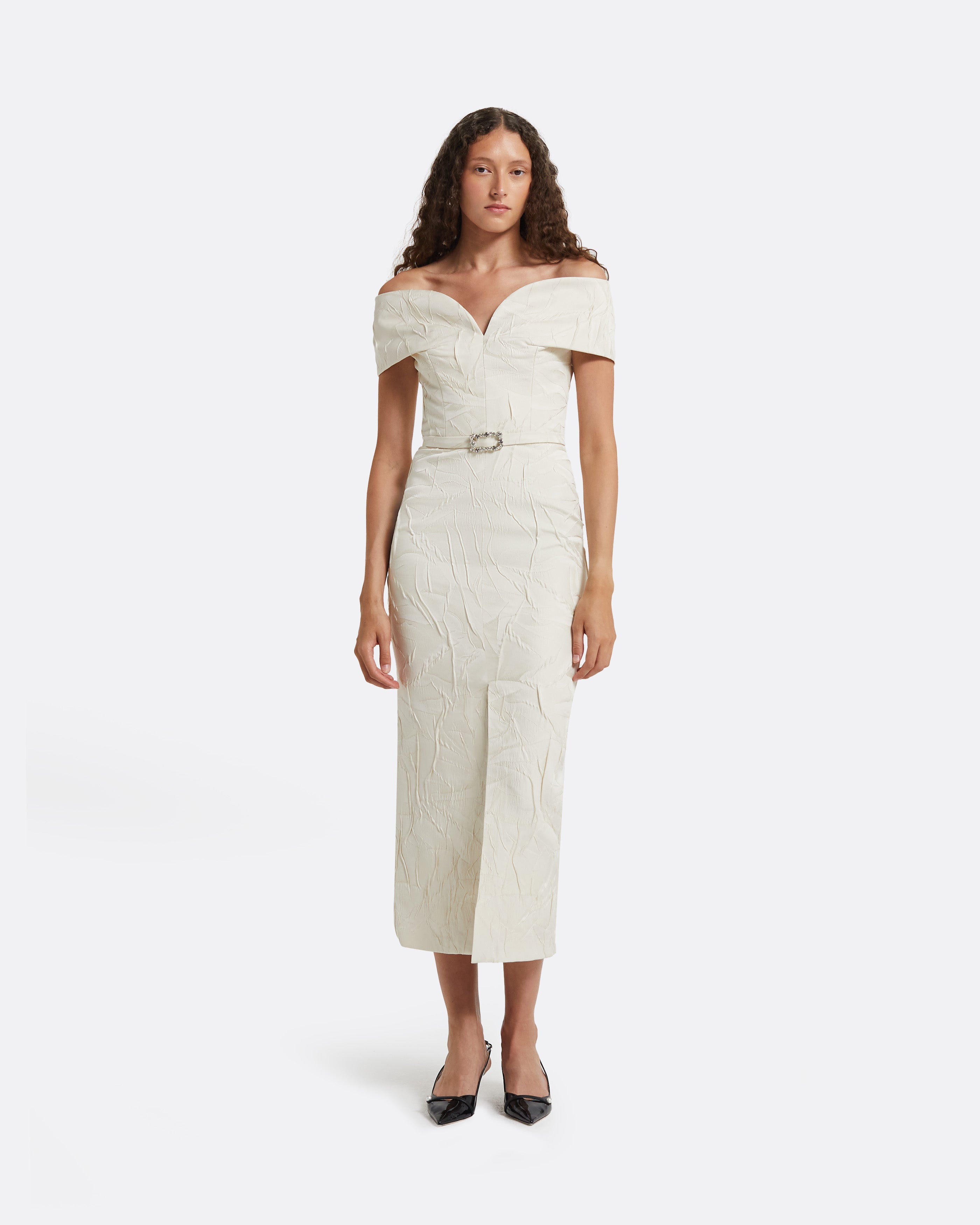 Tonyi Embroidered Midi Dress