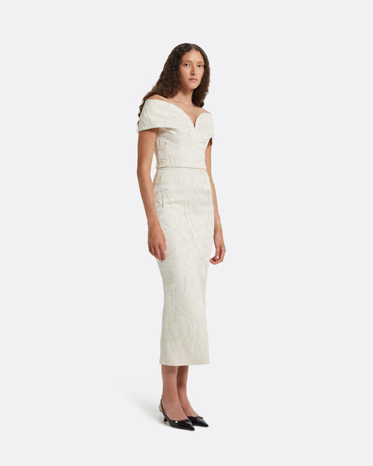 Tonyi Ivory Midi Dress