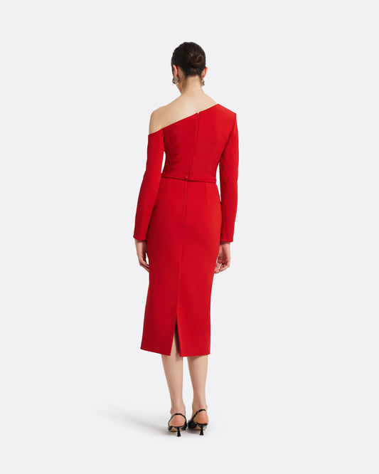 Giulia Dazzling Red Midi Dress