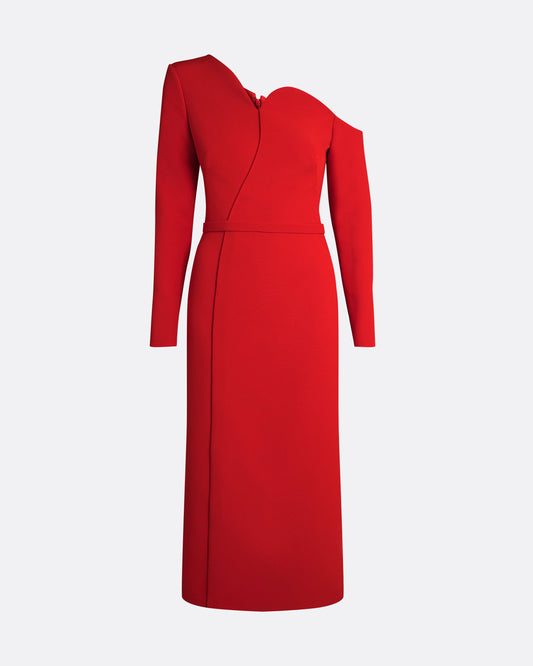 Giulia Dazzling Red Midi Dress