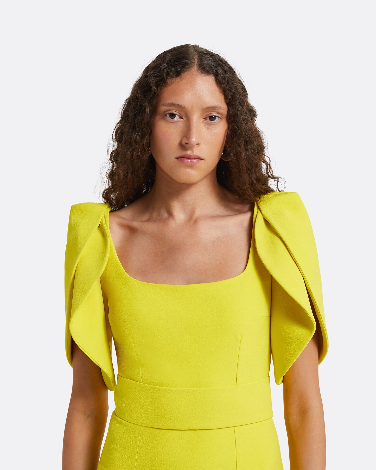 Joan Chartreuse Midi Dress