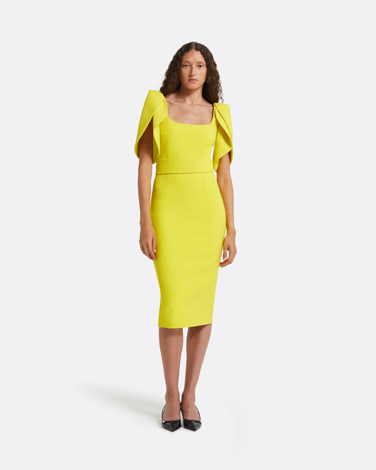 Joan Chartreuse Midi Dress