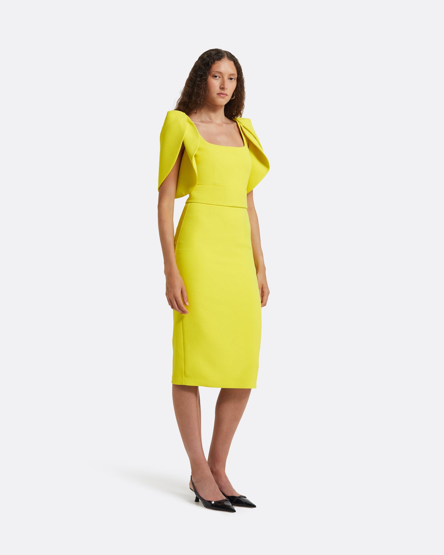 Joan Chartreuse Midi Dress