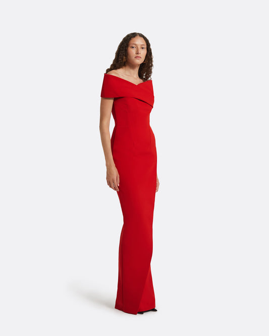 Gokce Dazzling Red Long Dress