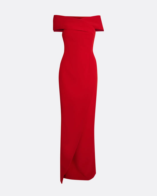 Gokce Dazzling Red Long Dress