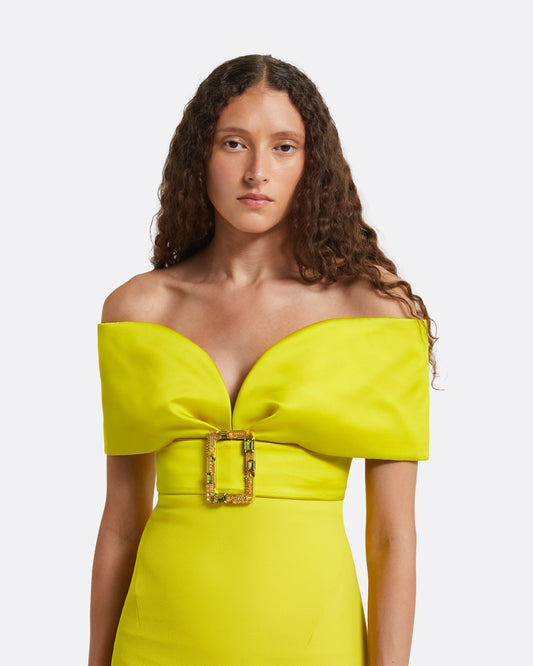 Abike Chartreuse Long Dress