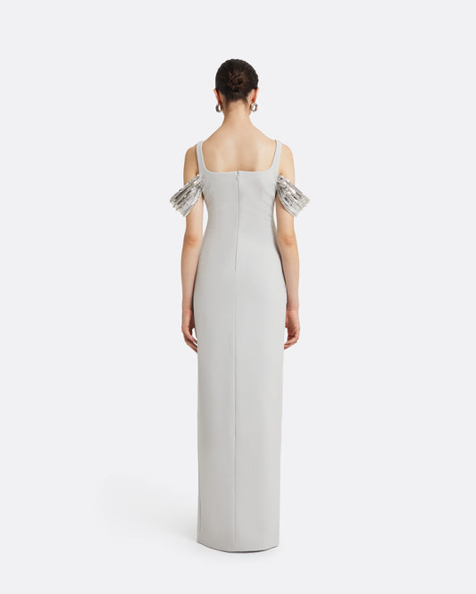 Dilek Stone Grey Long Dress