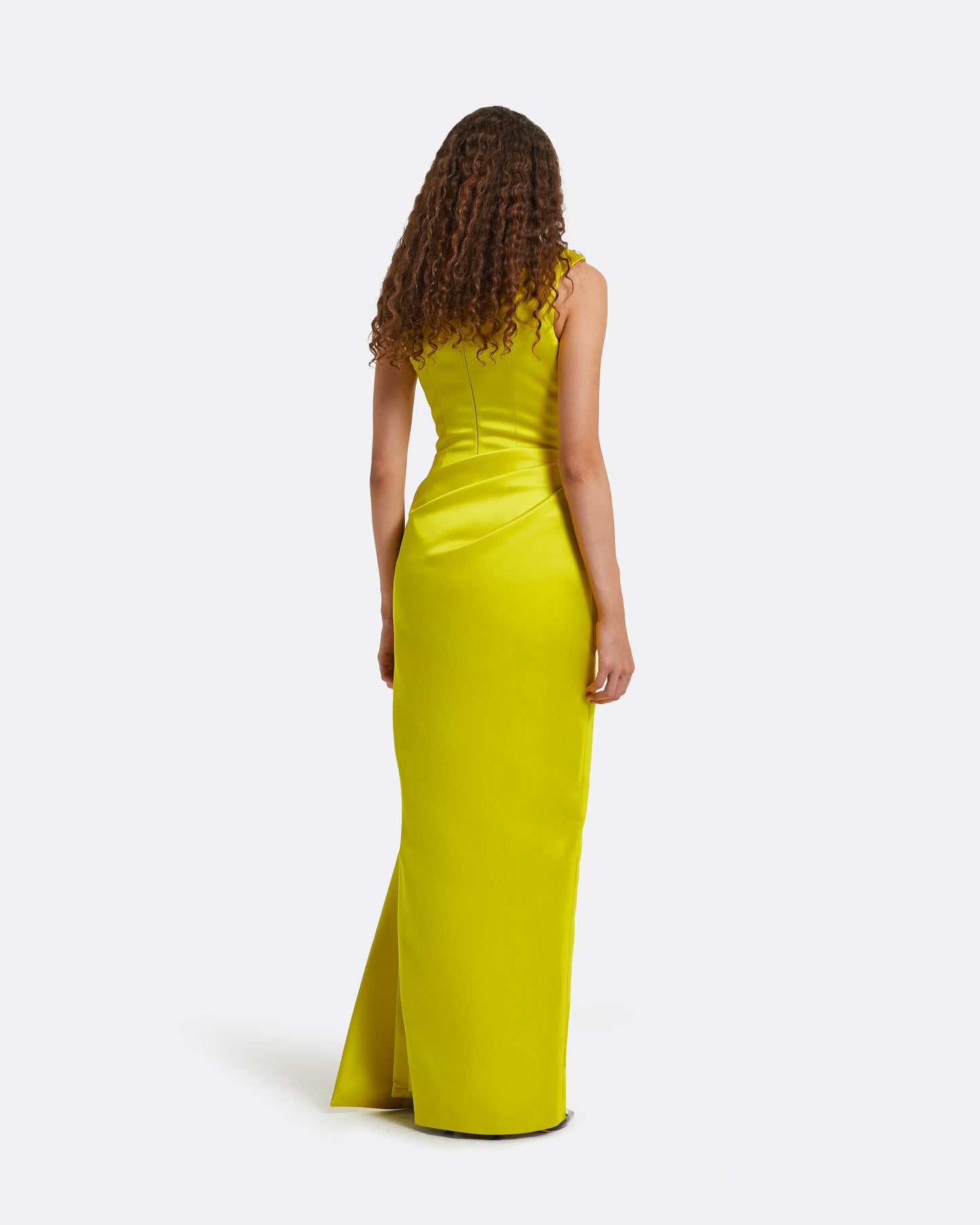 Akbel Chartreuse Long Dress