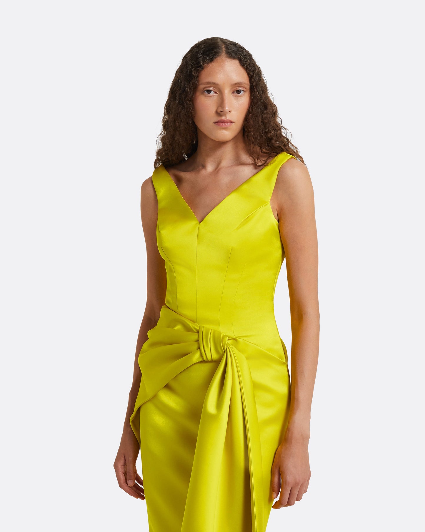 Akbel Chartreuse Long Dress