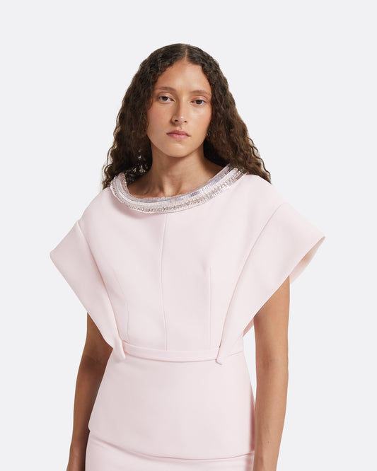 Silvia Barely Pink Embroidered Top