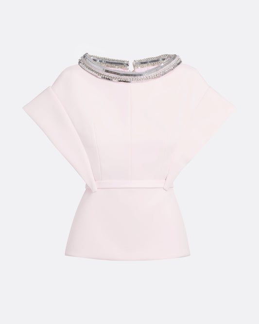 Silvia Barely Pink Embroidered Top