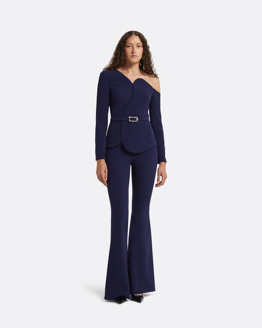 Adil Azurite Blue Top With Embroidered Belt