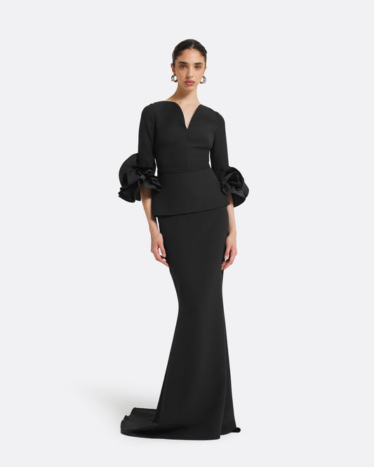Clemenza Black Long Dress
