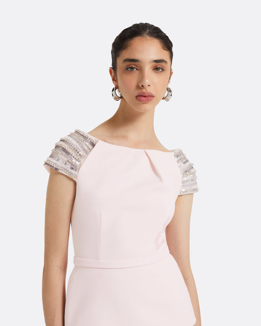 Kitty Barely Pink Embroidered Top