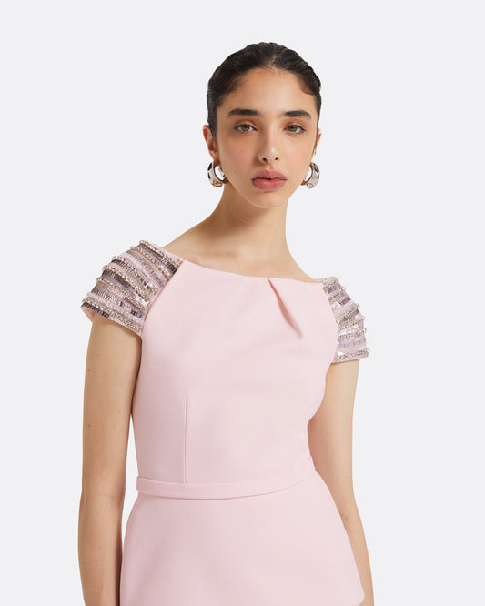 Kitty Barely Pink Embroidered Top