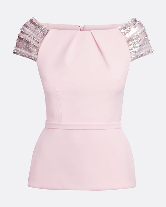 Kitty Barely Pink Embroidered Top