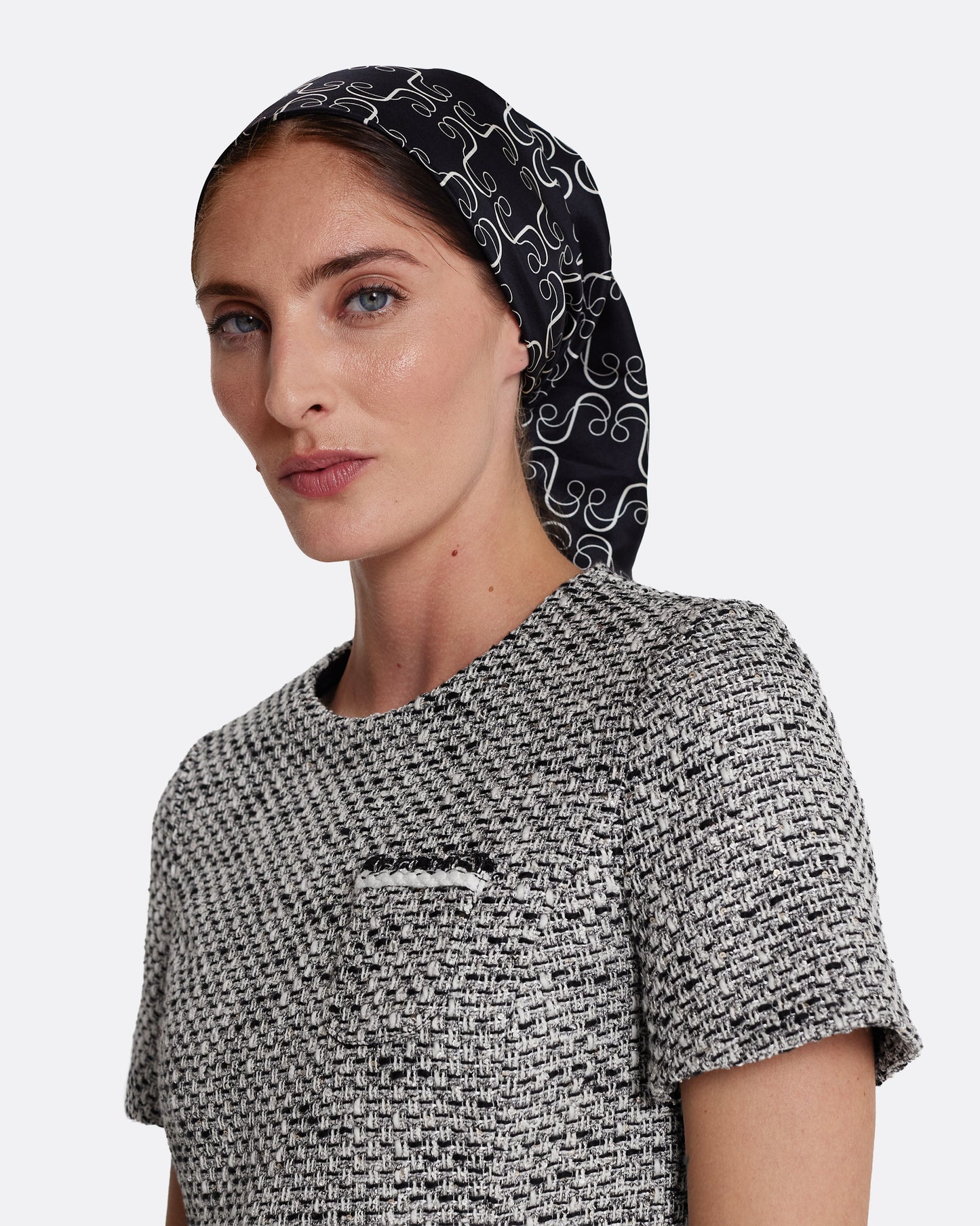 Virna Short Dress in Greyscale