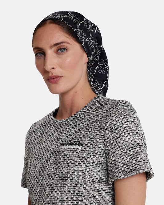 Virna Short Dress in Greyscale