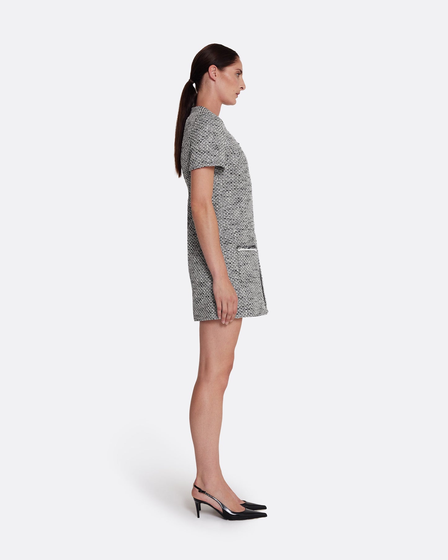Virna Short Dress in Greyscale