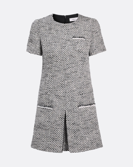 Virna Short Dress in Greyscale