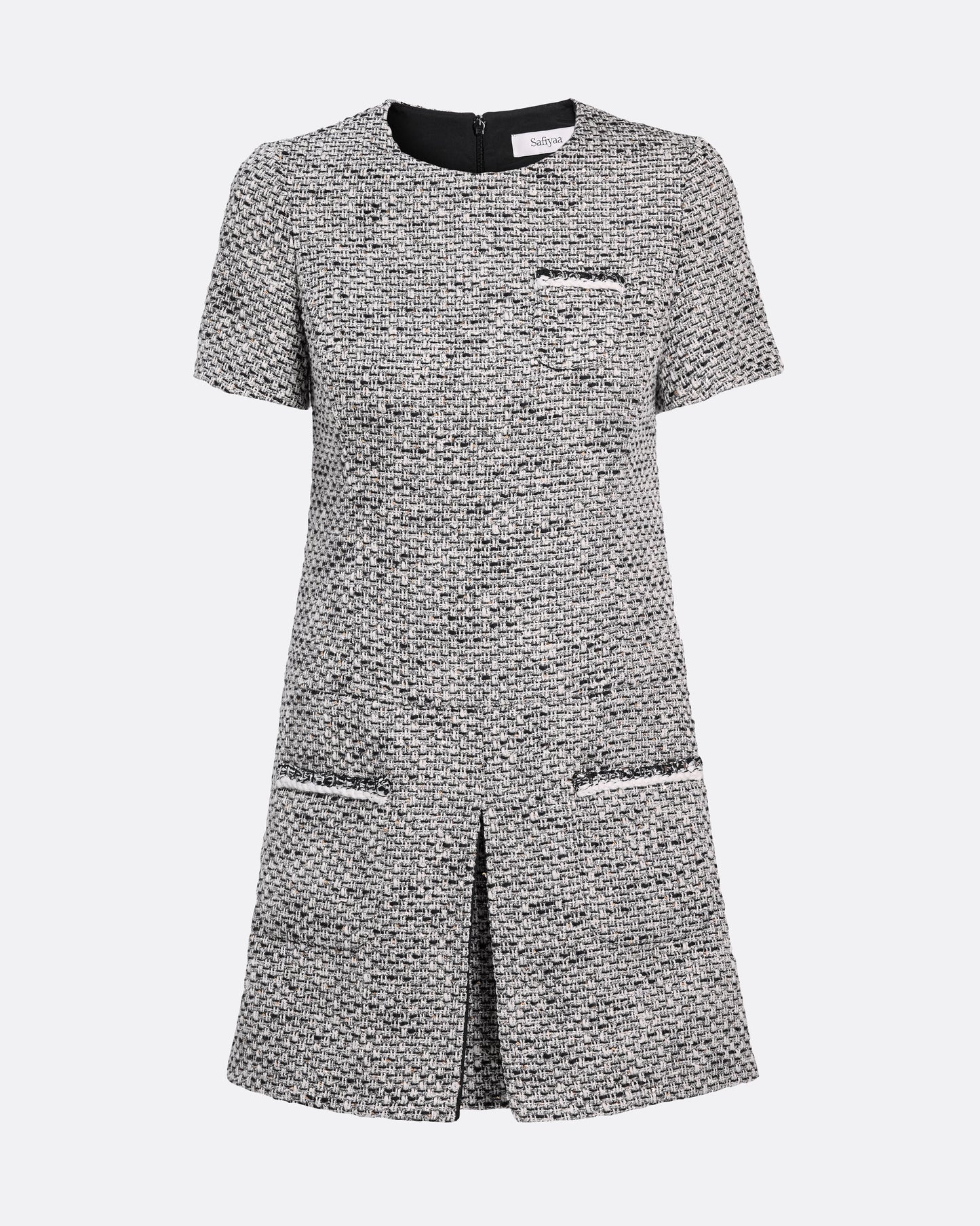 short sleeve midi dress in GREYSCALE WITH GREYSCALE