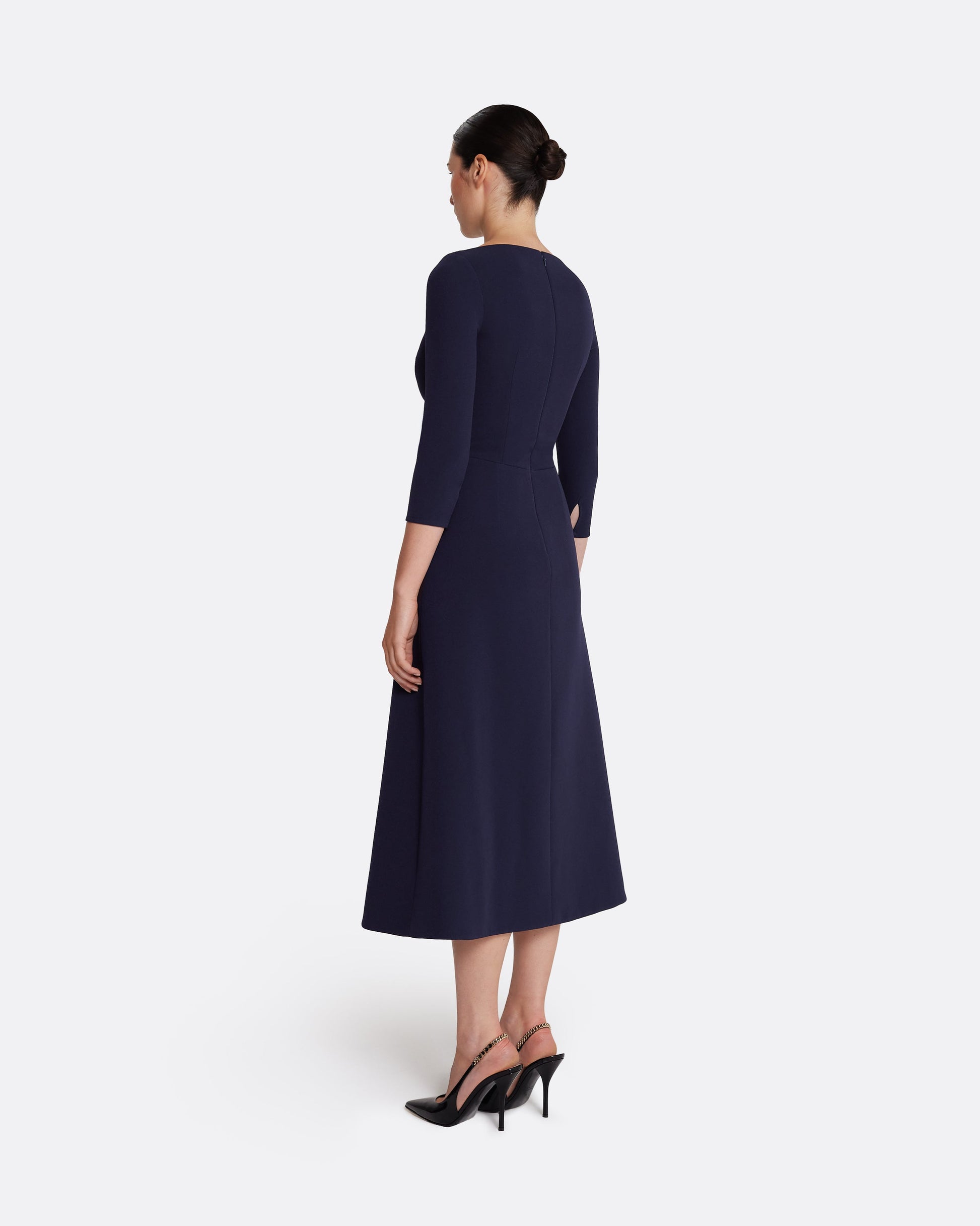 Long sleeve midi dress in AZURITE